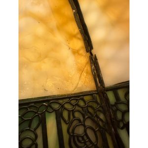 Rare Vintage 1920s HANDEL Signed Trellis Rose Glass Shade Desk Lamp