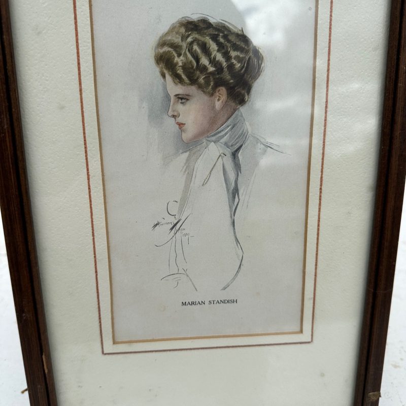 Marian Standish 1907 Harrison Fisher Framed Litho Victorian Women