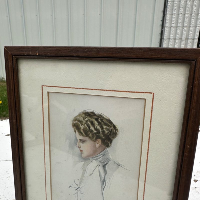 Marian Standish 1907 Harrison Fisher Framed Litho Victorian Women