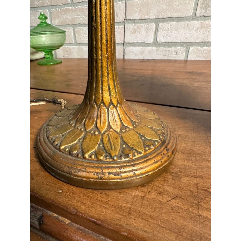 Rare Vintage 1920s HANDEL Signed Trellis Rose Glass Shade Desk Lamp