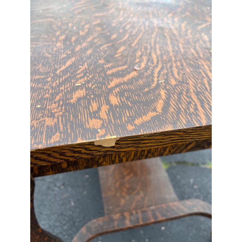 Vintage Early 1900s Grain Painted Wooden Library Table Desk w/ Drawer