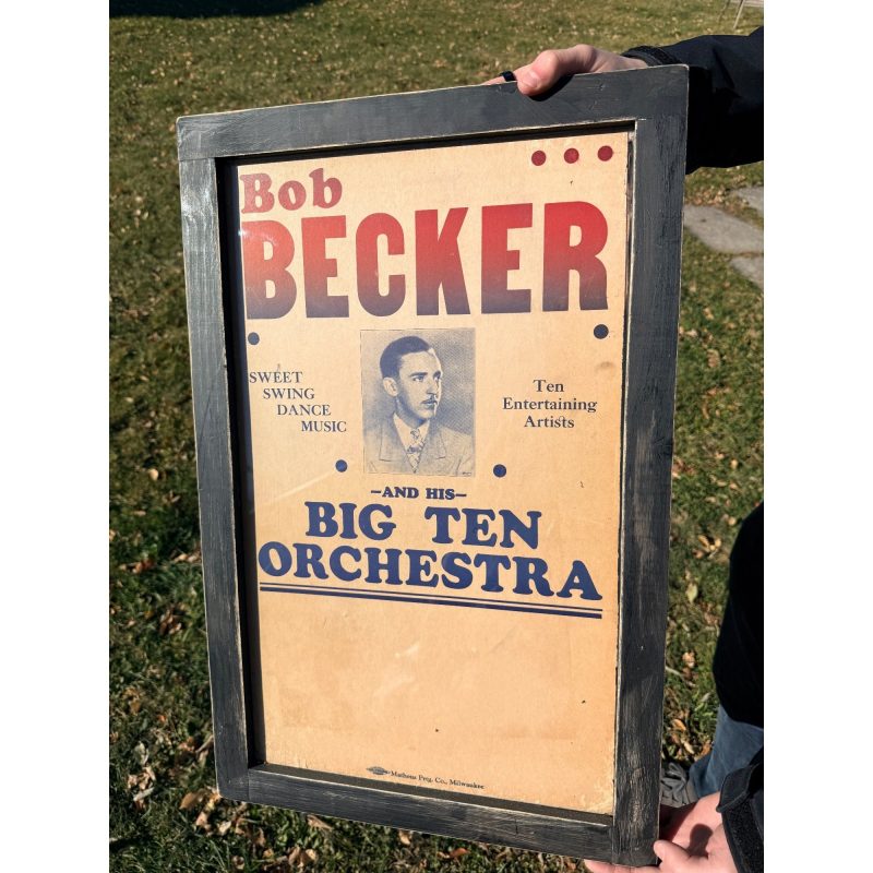 Vintage Bob Becker Big Ten Orchestra Theatre Poster Framed Sign Milwaukee