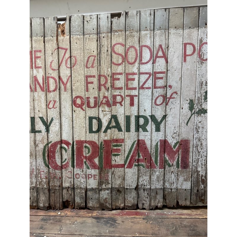 36c6aa39-b112-4db7-9c83-8be23d6ce286_LP.jpg Antique Early 1900s Holly Dairy Ice Cream Painted Wooden Trade Sign Soda Store
