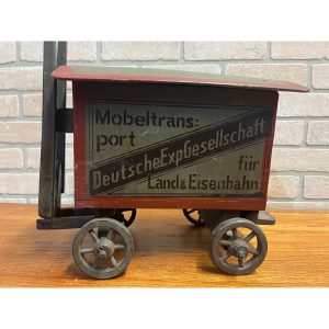 Antique 19th Century German Horse Drawn Wagon Toy Folk Art Hand Painted