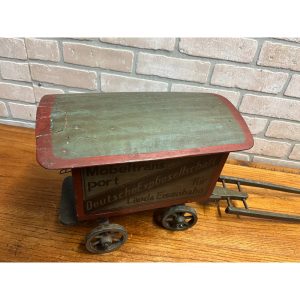 Antique 19th Century German Horse Drawn Wagon Toy Folk Art Hand Painted