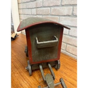 Antique 19th Century German Horse Drawn Wagon Toy Folk Art Hand Painted