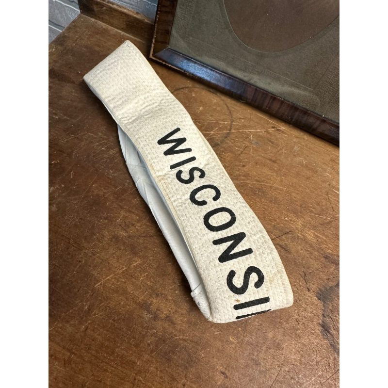 Original WWI US Navy Salior in Uniform Framed Photos, RPPC + Wisconsin Cap Hat