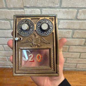 Antique Solid Brass US Post Office Eagle Box Door Corbin 2 Dial Combination USPS