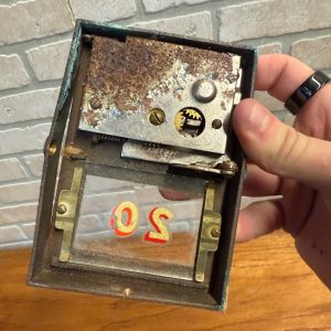 Antique Solid Brass US Post Office Eagle Box Door Corbin 2 Dial Combination USPS