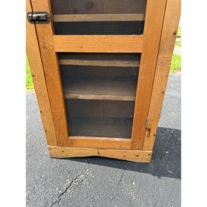 Antique Primitive Farmhouse Wood Pie Safe w/ Screen Door