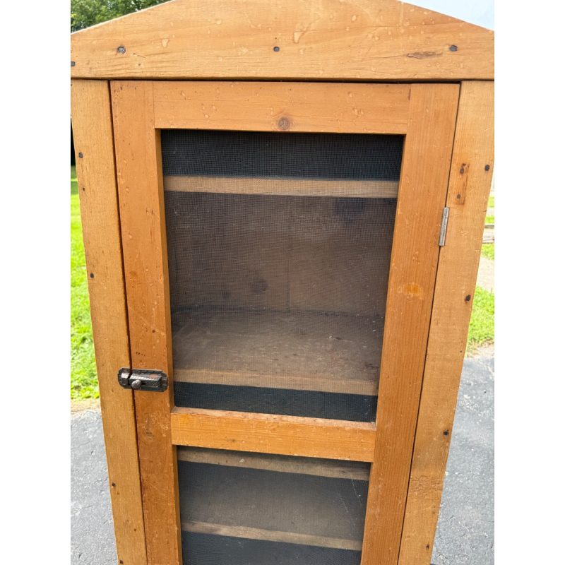 Antique Primitive Farmhouse Wood Pie Safe w/ Screen Door