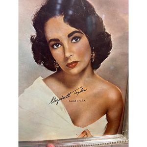 Vintage 1950s Elizabeth Taylor Actress Photo Premium Framed Nu-Dell Plastics Ribbed