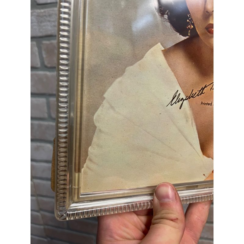 Vintage 1950s Elizabeth Taylor Actress Photo Premium Framed Nu-Dell Plastics Ribbed