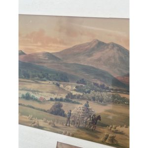 Antique c1880s J.I. Case Framed Advertising Lithograph Sign Poster Racine WI