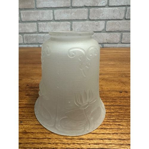 Vintage Frosted Glass Lamp Light Shade Floral 2.25" Fitter 2-1/4"