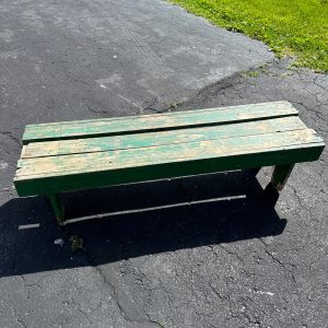 Antique Primitive Green Paint Wooden Bench Plant Stand Farmhouse Decor