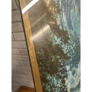 Vintage 1940s Lomira Oil Co. Advertising Sign Glass Frame Wisconsin