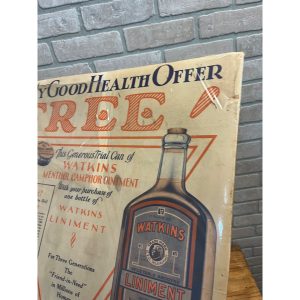 BngdWhFW_3.jpg Vintage 1920s Watkins Liniment Drug Store Advertising Sign Paper Litho Poster