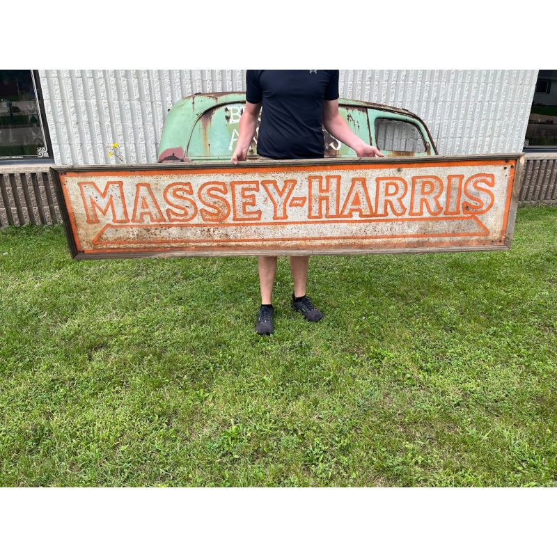 Rare Original 1900s Massey Harris Farm Tractors Advertising Wood Framed Sign