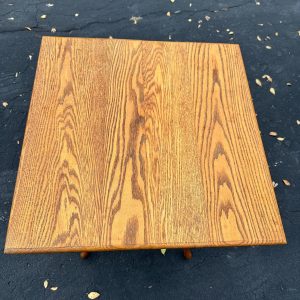 Antique Oak Wooden Square Two-Tier Parlor Side Table