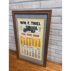 Vintage 1938 Wm. Thiel Coal Wood Advertising Calendar Sign Litho Milwaukee WI