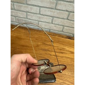 Antique APEX Gold Filled Eyeglasses Frames Oval Lenses Brown Coated