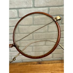 Antique APEX Gold Filled Eyeglasses Frames Oval Lenses Brown Coated