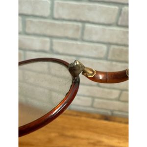 Antique APEX Gold Filled Eyeglasses Frames Oval Lenses Brown Coated