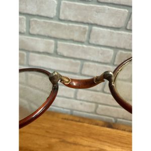 Antique APEX Gold Filled Eyeglasses Frames Oval Lenses Brown Coated
