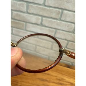 Antique APEX Gold Filled Eyeglasses Frames Oval Lenses Brown Coated