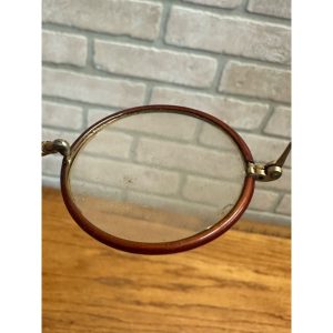 Antique APEX Gold Filled Eyeglasses Frames Oval Lenses Brown Coated