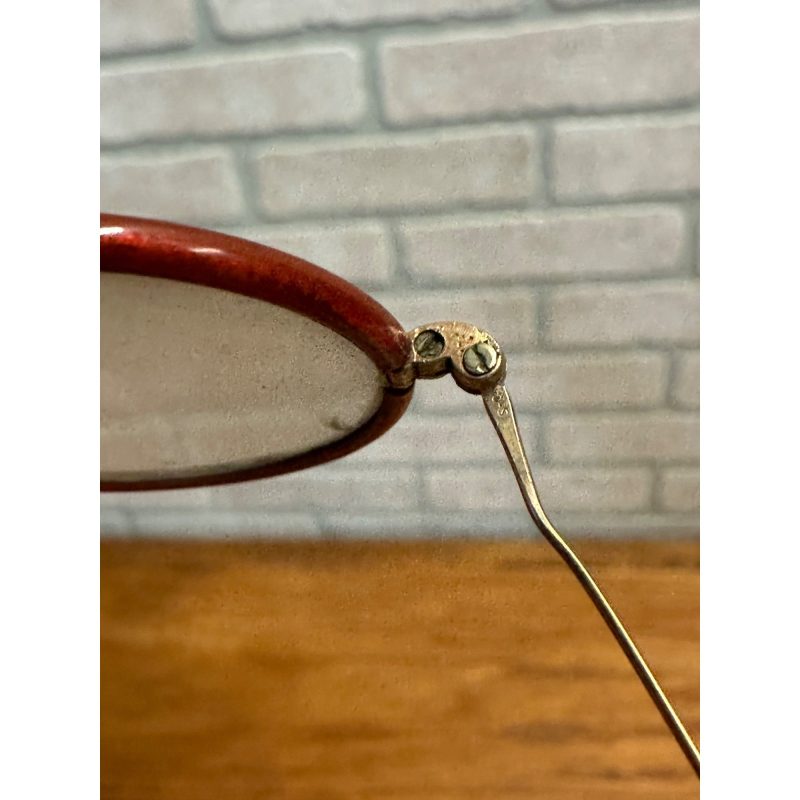 Antique APEX Gold Filled Eyeglasses Frames Oval Lenses Brown Coated