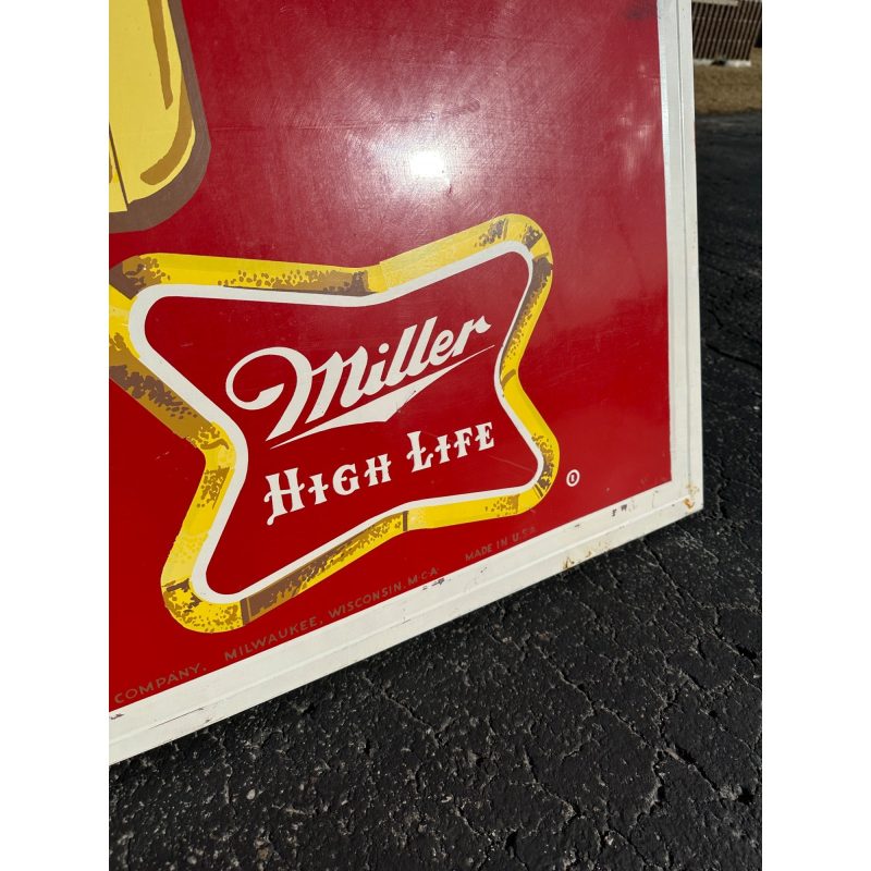 FxL2N7Ow_13.jpg Vintage HUGE Miller High Life Beer 14ft Advertising Sign