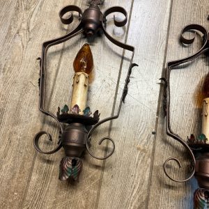 Pair Vintage Matching Pendant Hanging Ceiling Lights Spanish Revival