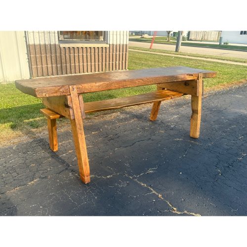 Antique 19th c. Primitive Butcher's Hog Bench / Table Rough Cut Farmhouse