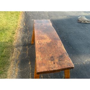 GxsJOYRl_11.jpg Antique 19th c. Primitive Butcher's Hog Bench / Table Rough Cut Farmhouse