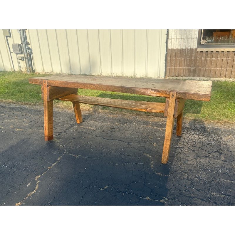 GxsJOYRl_3.jpg Antique 19th c. Primitive Butcher's Hog Bench / Table Rough Cut Farmhouse
