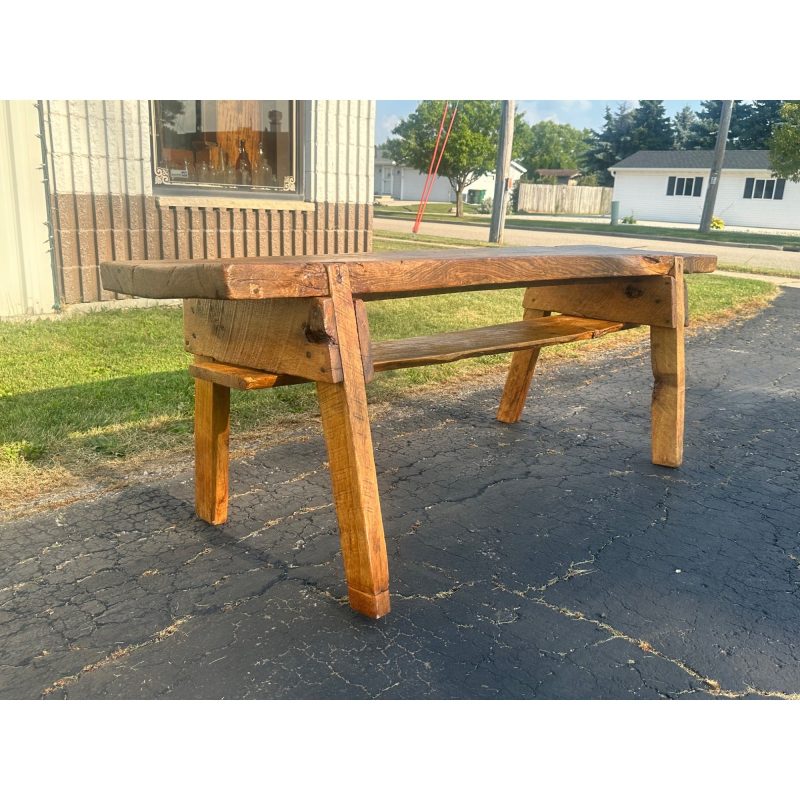 GxsJOYRl_4.jpg Antique 19th c. Primitive Butcher's Hog Bench / Table Rough Cut Farmhouse