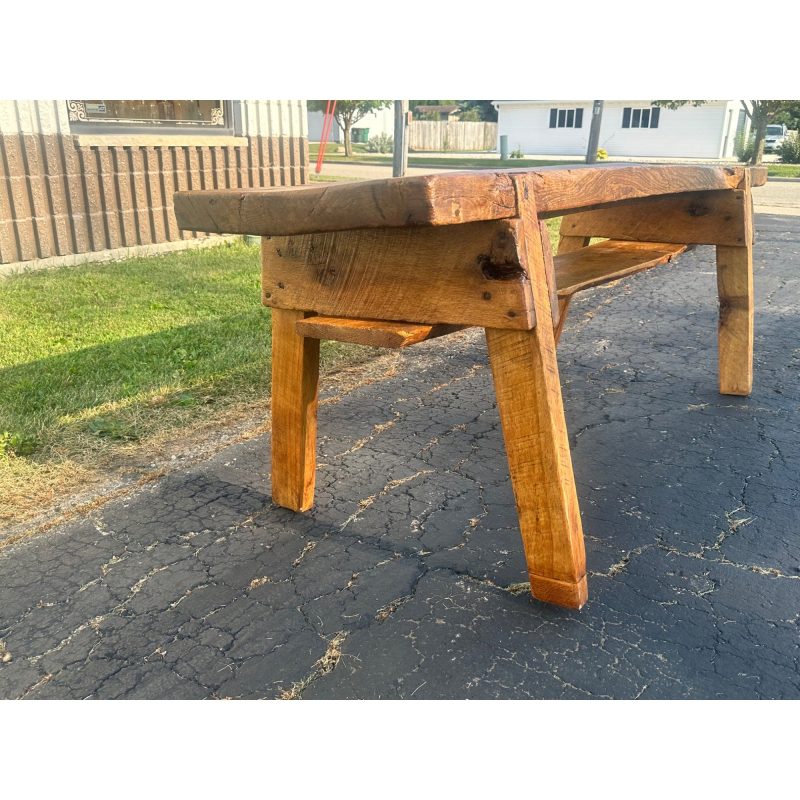 GxsJOYRl_5.jpg Antique 19th c. Primitive Butcher's Hog Bench / Table Rough Cut Farmhouse