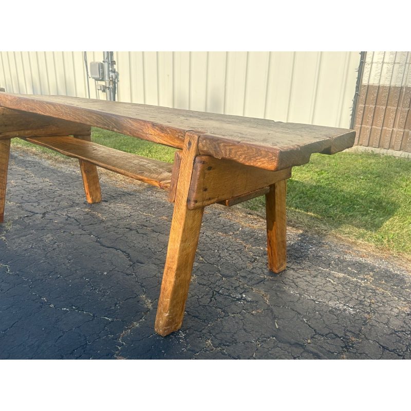 GxsJOYRl_7.jpg Antique 19th c. Primitive Butcher's Hog Bench / Table Rough Cut Farmhouse