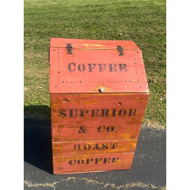 Antique Primitive Early 1900s Superior & Co Coffee General Store Bin Box