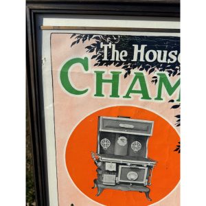Vintage Champion Gas & Coal Range Stove Co. Cleveland Advertising Sign 1930s