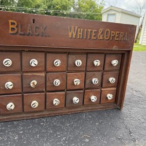 L7kvSZ8H_2.jpg Antique Primitive 36-Drawer General Store Spool Cabinet Advertising Display