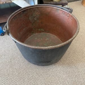 Antique Primitive 1800s Large Solid Copper Apple Butter Cauldron Kettle Pot