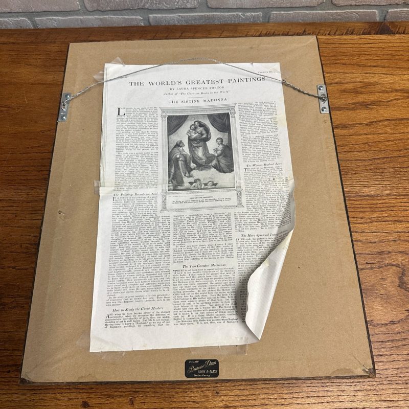 Antique 19th c. Sistine Madonna by Raphael Framed Lithograph German