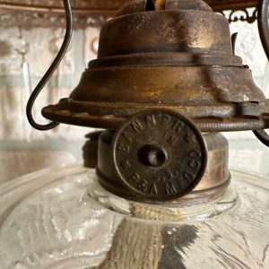 NBDkNQqG_3.jpg Antique Victorian Hanging Oil Kerosene Lamp w/ Ruby Burmese Shade Uranium Glows!