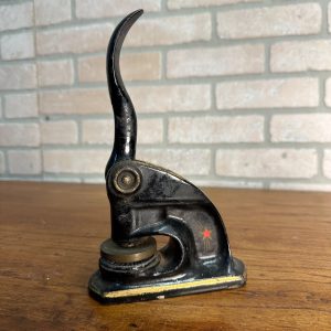 Antique Cast Iron Notary Stamp Seal -Capitol Furniture & Rug Madison Wis