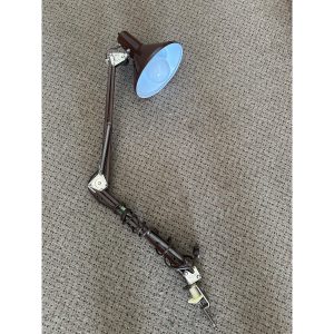 Vintage Mid Century Adjustable Drafting Lamp Portable C-Clamp Work Station Light