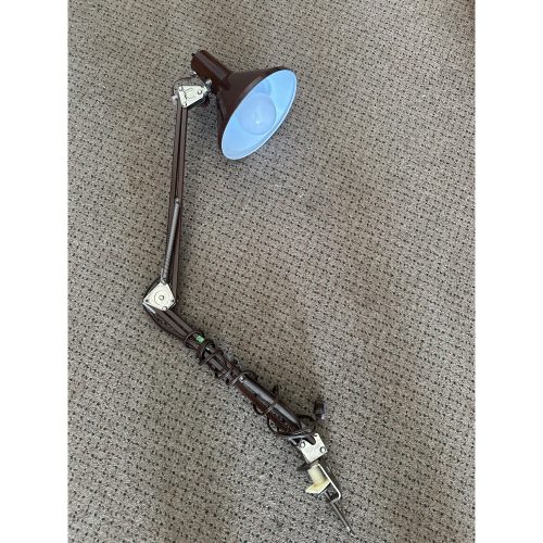 Vintage Mid Century Adjustable Drafting Lamp Portable C-Clamp Work Station Light