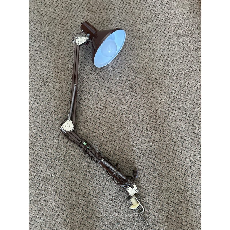 Vintage Mid Century Adjustable Drafting Lamp Portable C-Clamp Work Station Light